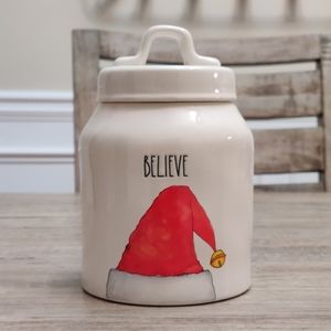 Rae Dunn mini Believe Canister